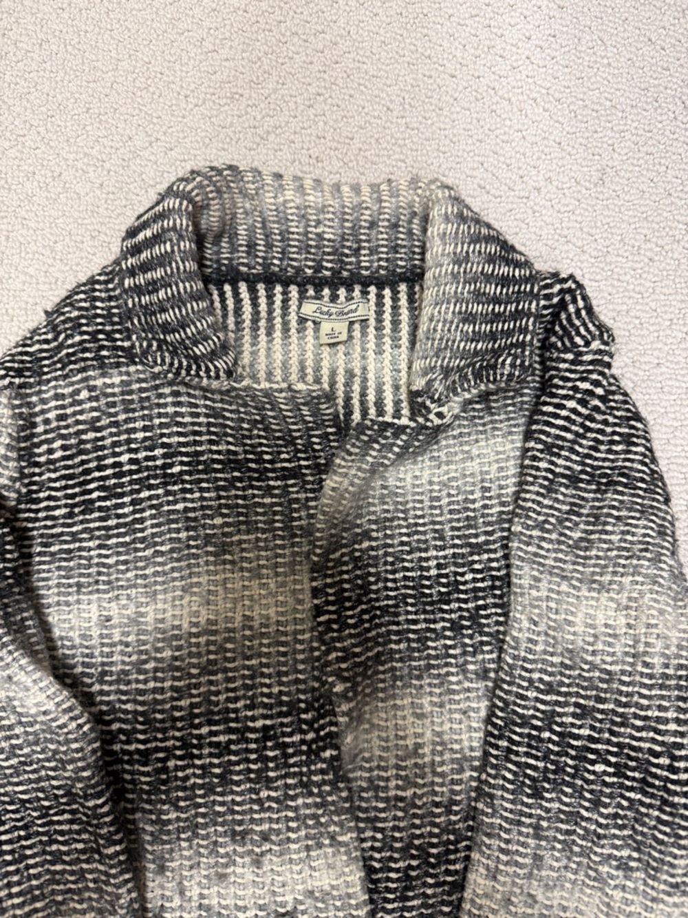 Lucky Brand Black & Gray Ombre Open-Front Cardigan